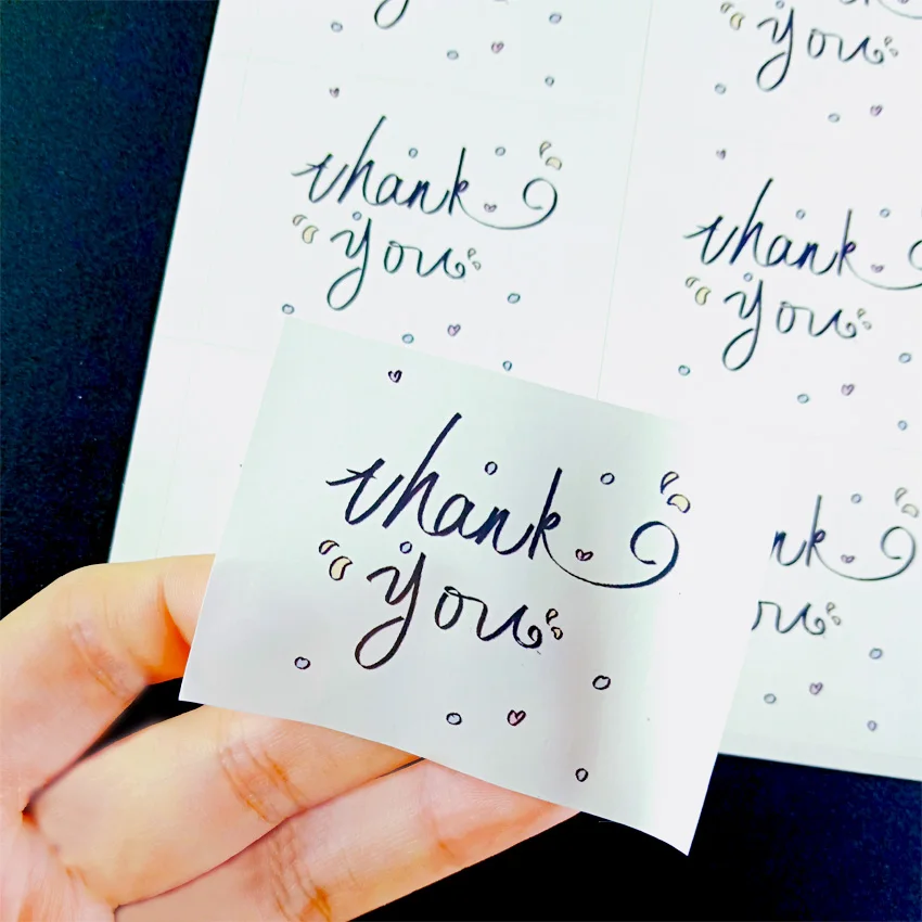 600 шт./лот простая белая прямоугольная наклейка с надписью Thank You Craft Paper наклейки