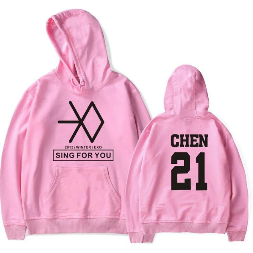 Корейский KPOP EXO SING для вас альбом Kar Sehun Xiumin Baekhyun Tao Chanyeol с длинным рукавом Розовая