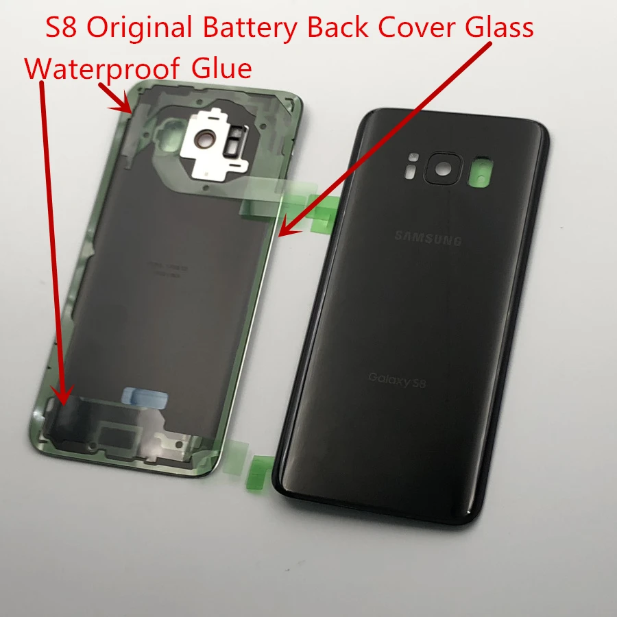 S8 аккумулятор задняя крышка стеклянная дверь Корпус Замена для samsung Galaxy S8 Plus G955 G955F G950F G950 водонепроницаемый клей