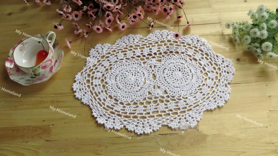 Новый Дизайн 4 шт. 100% хлопок ручной работы крючком салфетки для DIY стол чашки