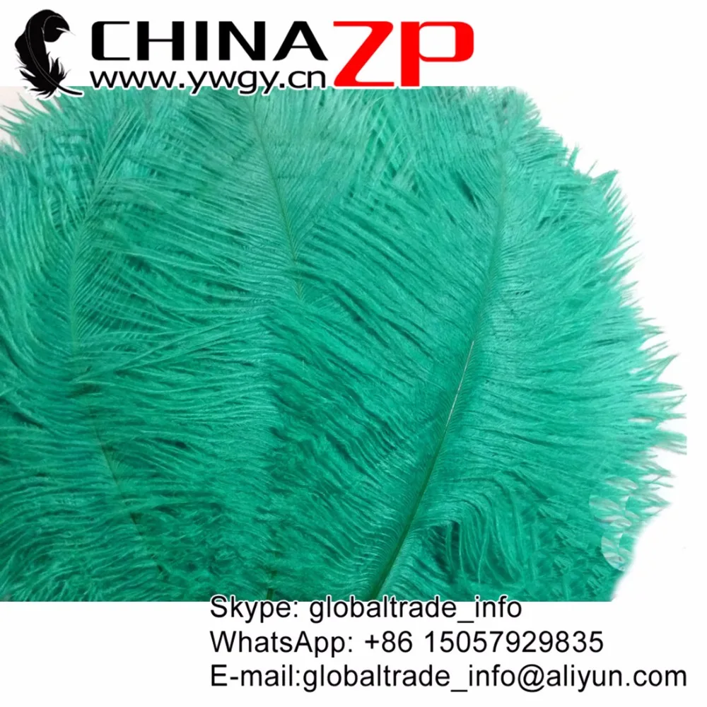 

CHINAZP Factory 25-30cm(10-12") 200pcs.lot Dyed Auqa Green DIY Decoration Fluffy Ostrich Feathers