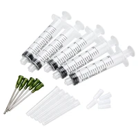 5 pack 10ml transparent syringe with 5pcs 14 ga 1 5 inch blunt tip needle 5pcs clear tip cap for mixing many liquid