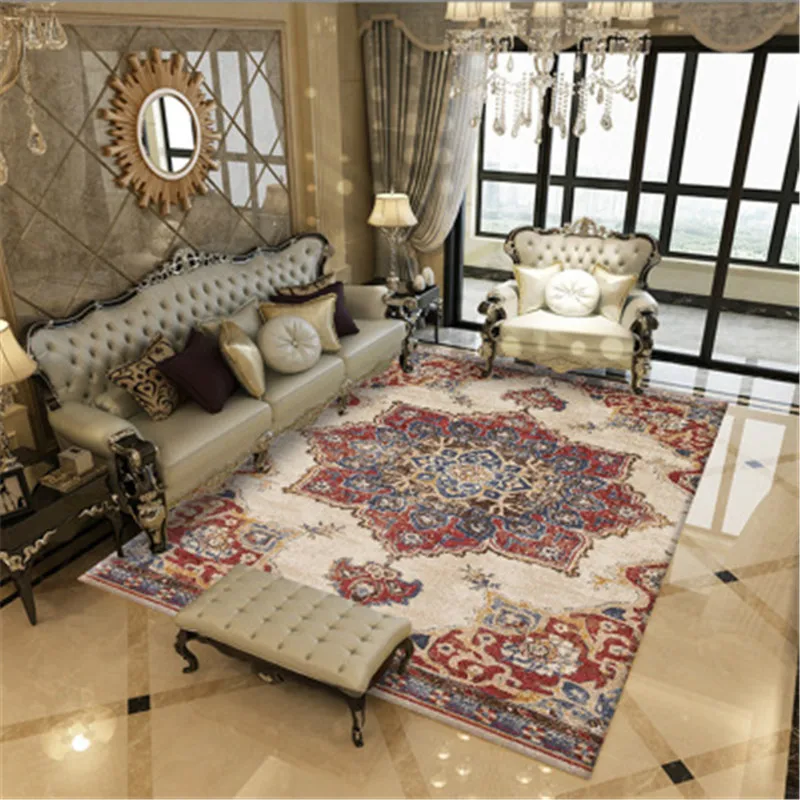 

Vintage Persian Carpets And Rugs For Home Living Room Bedroom Blue Red Moroccan Style Rugs Sofa Coffee Table Floor Area Mat Sale