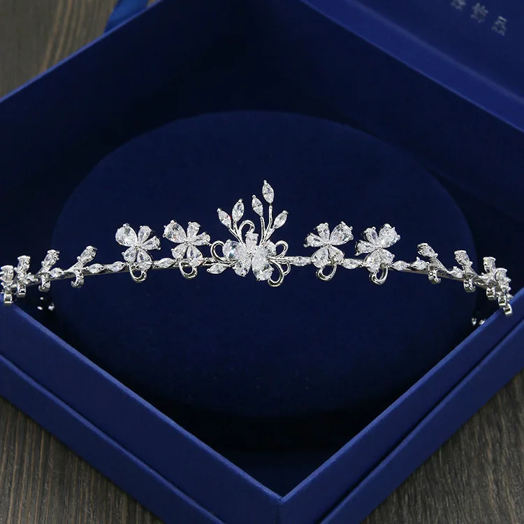 SLBRIDAL Gorgeous Wedding Cubic Zircon Tiara Bridal CZ Crown Queen Princess Pageant Party Headpiece Bridesmaids Hair Accessories | Украшения