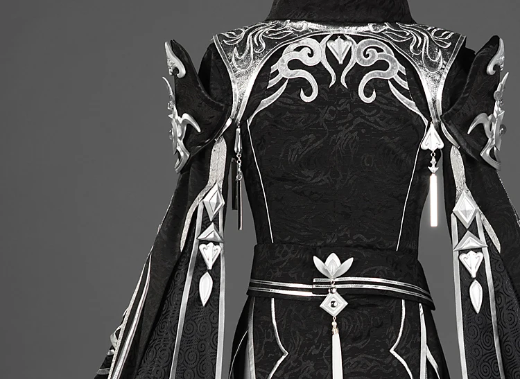 

Black Crane RuFeng Jian Wang III Senior Taoist Priest ChunYang Group Costume Anime Cosplay Hanfu Male Full Set DHL free shipping