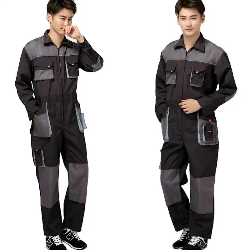 

Men's Conjoined Work Clothes High quality Durable Work Wear Long Sleeve Tooling Uniform Loose Casual Coveralls