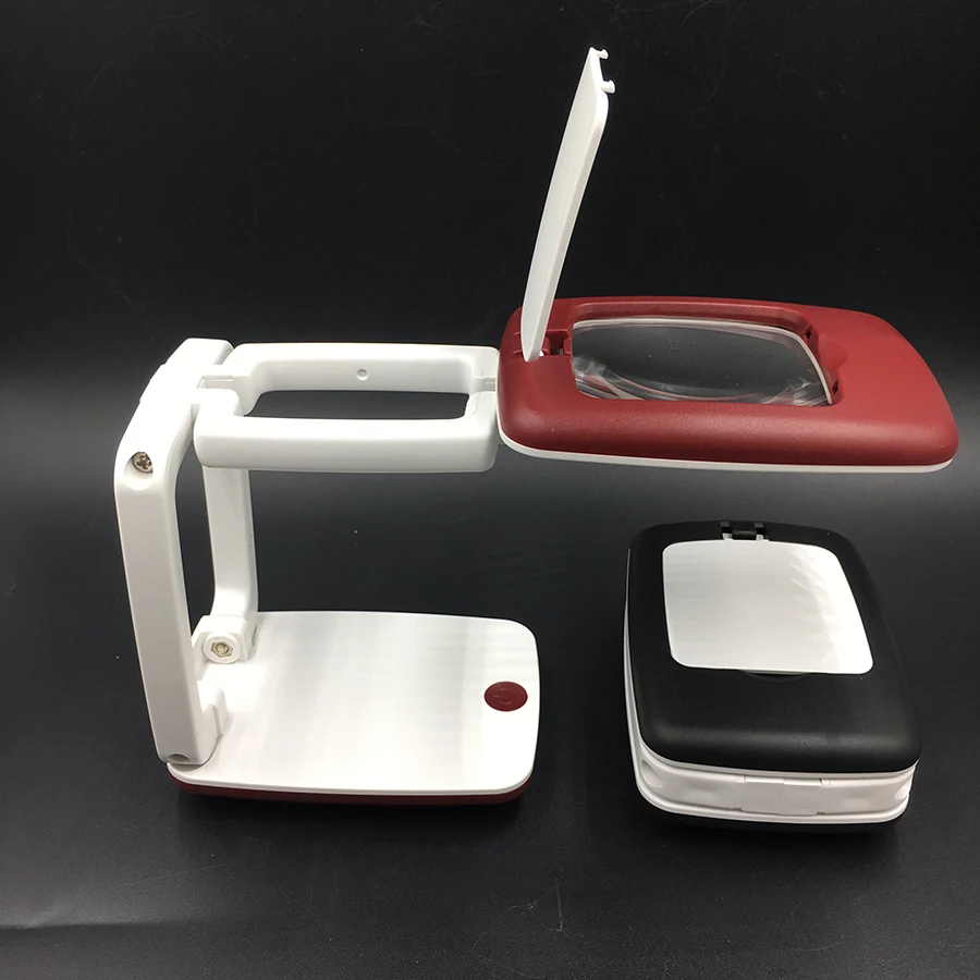 Складная Настольная лупа увеличительное стекло 3X + регулируемые светодиодные