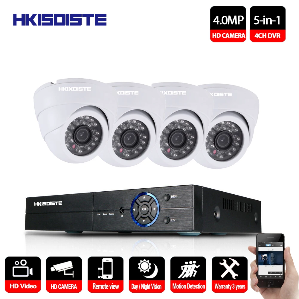 4 ch камера безопасности Система видеонаблюдения DVR система 4CH 4x4 Мп 4.0mp DIY наборы |