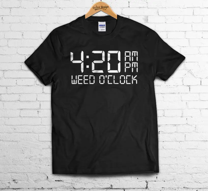 4:20 утро вечер сорняков часов футболка дым время TUMBLR наркоман Халифа WIZ Новые