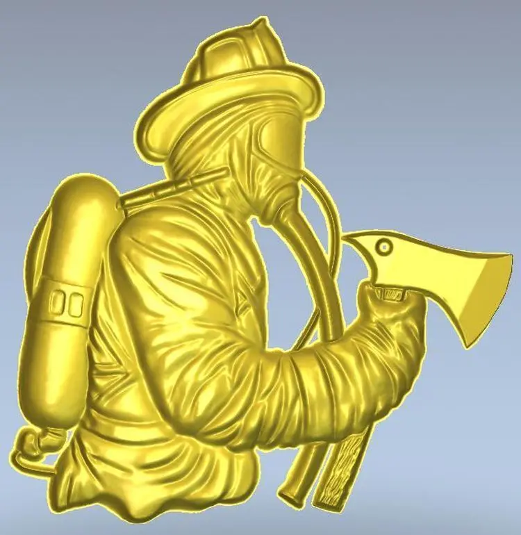 3d фреза для ЧПУ в формате STL пожарного|3d model relief|3d relief modelfor cnc |