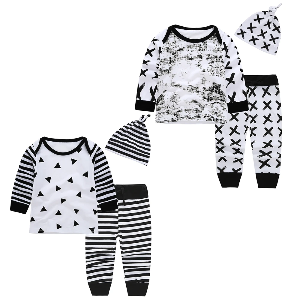 2020 Baby Boys Clothing set 3pcs Outfits Newborn Toddler Infant Kids girl Clothes Cotton T-shirt Tops Pants Hat costume | Детская одежда