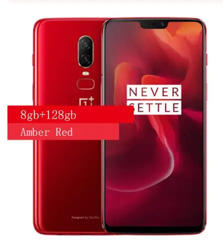 Красный Oneplus 6, 8 ГБ, 128 ГБ, Восьмиядерный процессор Snapdragon 845, AI, двойная камера 20 Мп+ 16 МП, разблокировка лица, Android 8, смартфон, мобильный телефон - Цвет: Красный