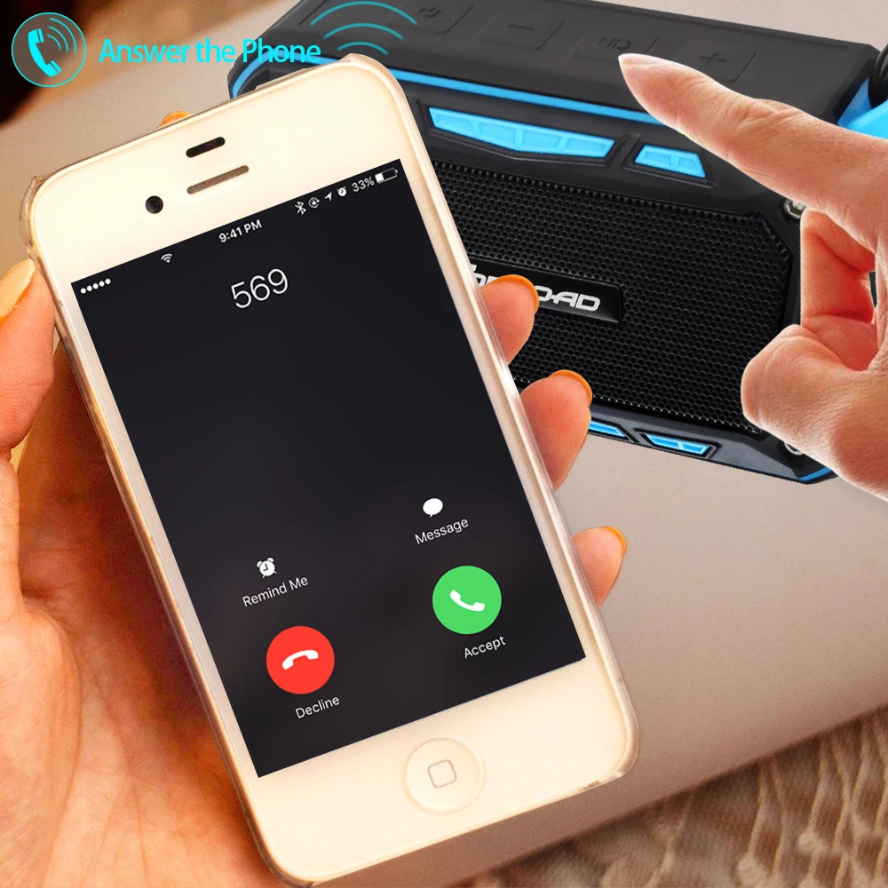 TOPROAD IP67 Водонепроницаемый Bluetooth динамик беспроводной стерео сабвуфер открытый