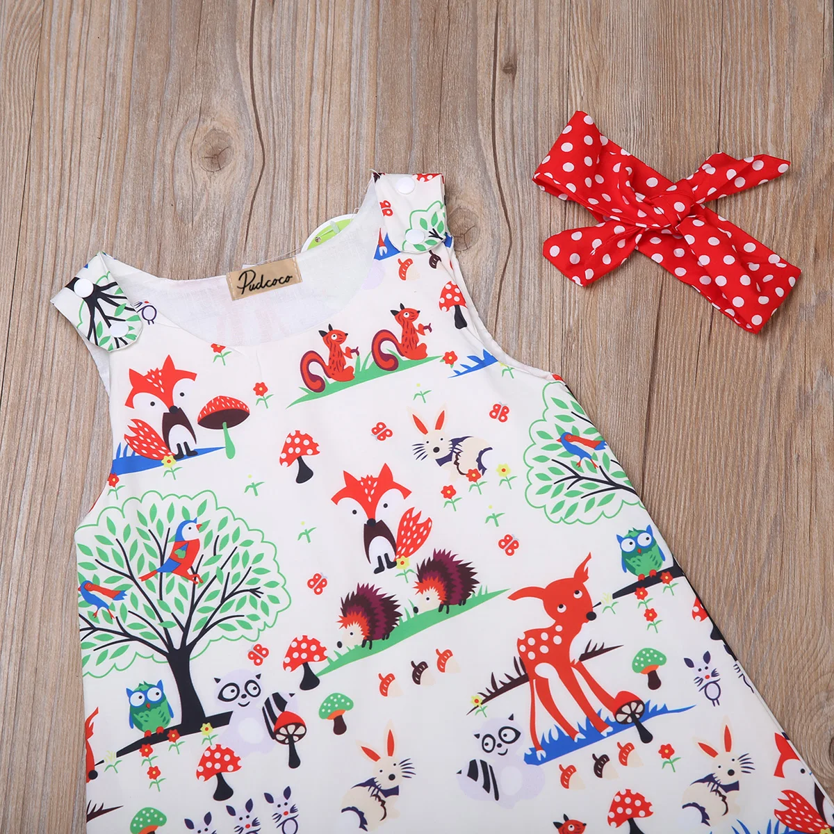 Hi Baby Store платье для новорожденных девочек с мультяшным принтом + шорты в горошек