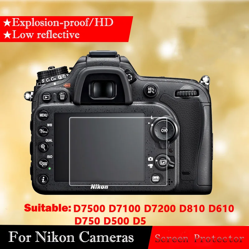 Оригинальное закаленное стекло для защиты экрана Nikon D7500 D850 D810 D7100 D7200 D610 D5 D500
