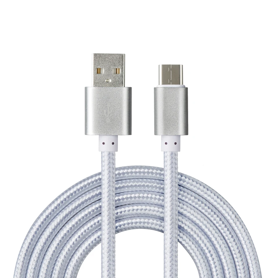 Алюминий чехол usb c Тип 3,1-c кабель синхронизации для передачи данных, для зарядки, usb кабель для nexus 5x nexus 6p lg для xiaomi 4c кабели для мобильных телефонов - Цвет: silver