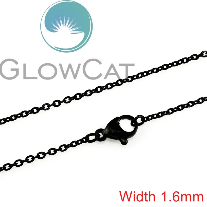22184 black 2X цепи из нержавеющей стали, радужная черная Серебристая цепь, ожерелья для мужчин и женщин, подвеска для изготовления ювелирных изделий 1" 20" 2" 28" - Окраска металла: 22184 black