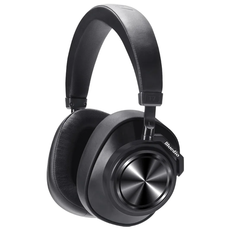 Bluetooth-наушники Bluedio T7 с функцией активного шумоподавления, беспроводная гарнитура для телефонов и музыки с распознаванием лица - Цвет: Black