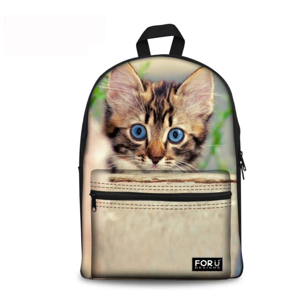 NoisyDesigns Boys Girls School Backpack lovely flower cat printing Mochila Rucksack bag for Teenage students Shoulder Bag |