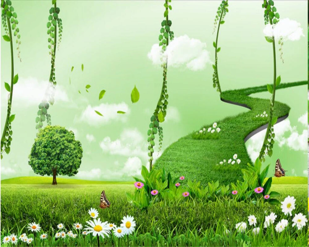 Обои для фотосъемки с изображением неба сада зеленого коридора дома гостиной ТВ