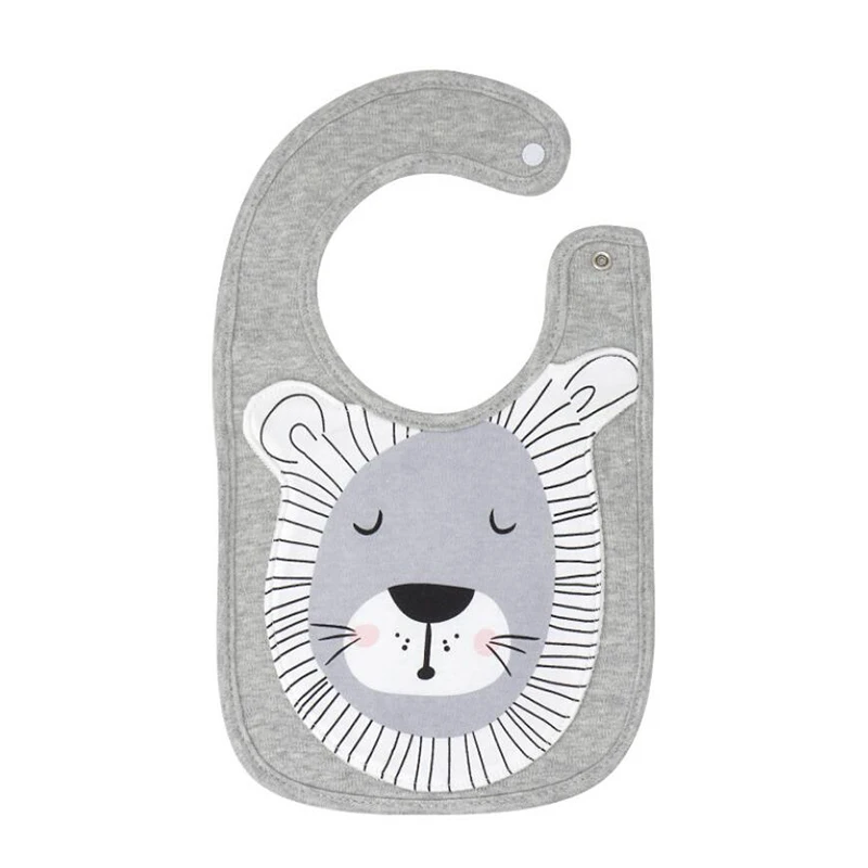 lion baby bibs Большие размеры; детские нагрудники с нашивками в виде животных; тканевые Слюнявчики с лисой; детские нагрудники с пандой; 6-36 м; bavaglini spuugdoekjes bavoir slabbetjes - Цвет: lion baby bibs