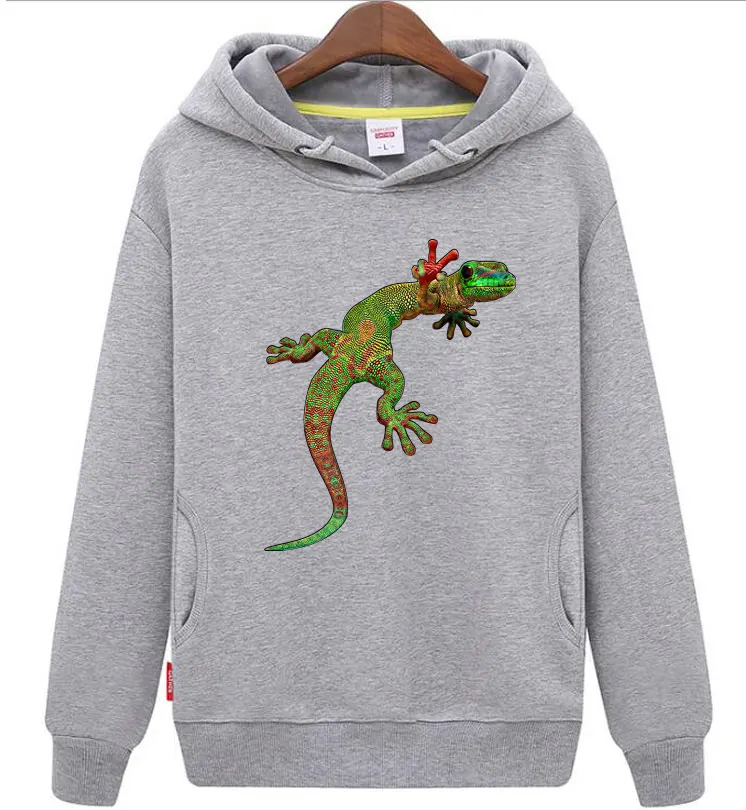 100% хлопок 3D Ящерица happy fashion пуловер Толстовка мужская женская пара хип-хоп