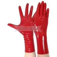 natural sexy latex rubber short black or red gloves bnla033