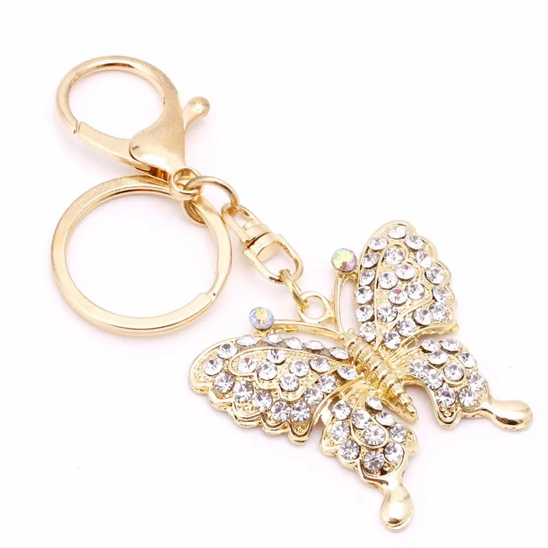Модный брелок Стразы металлический бабочка подвеска сумочка подарок|charm