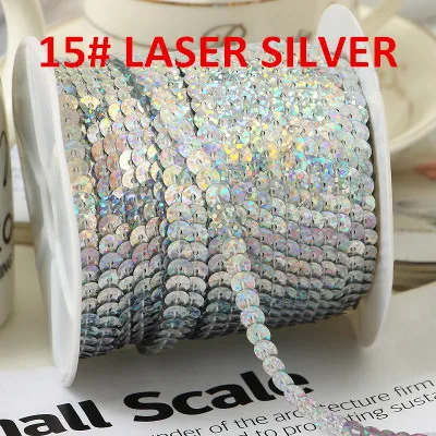 100 ярдов/партия 6 мм лазерные блестки для шитья на обшивке плоские круглые Блестки