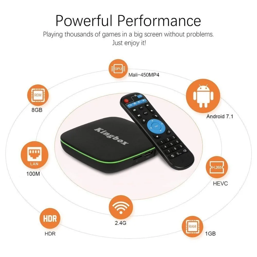 [2018 версия] Leelbox Android ТВ коробка K1 7 1 с поддержкой 4 K (60 Гц) Полный HDMI/H.265/Bluetooth 0/Wi Fi 2