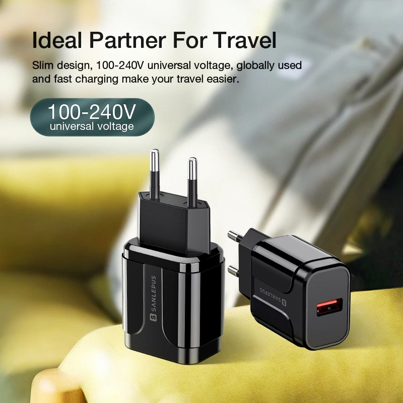 SANLEPUS 18 Вт USB зарядное устройство Quick Charge 3,0 быстрое настенное зарядное устройство для мобильного телефона QC3.0 для iPhone x 8 7 iPad samsung s9 s8 Xiaomi huawei