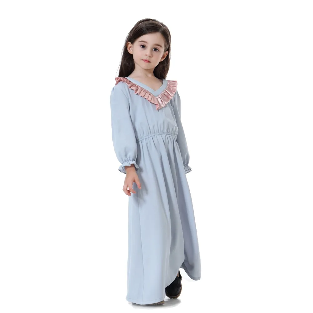 Мусульманская детская одежда; abaya; милые детские длинные платья; длинное платье для девочек; халат; кимоно Jubah Ramadan; Ближний Восток; арабское исламское платье