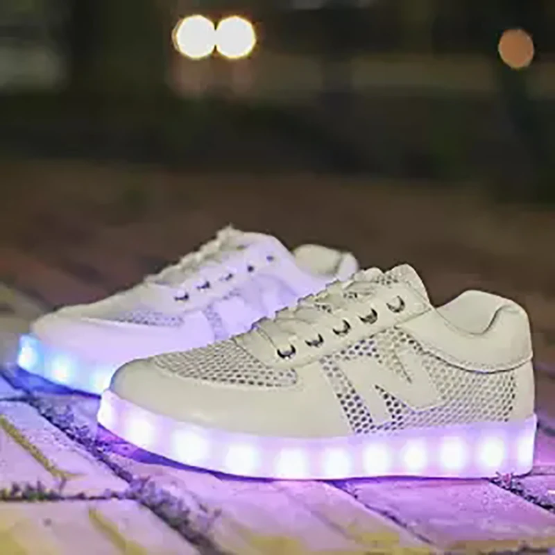 LED Shoes for Men Glowing Sneakers Glitter Outdoor Mens Casual Led Luminous USB Recharge Neon Zapatillas Hombre | Обувь