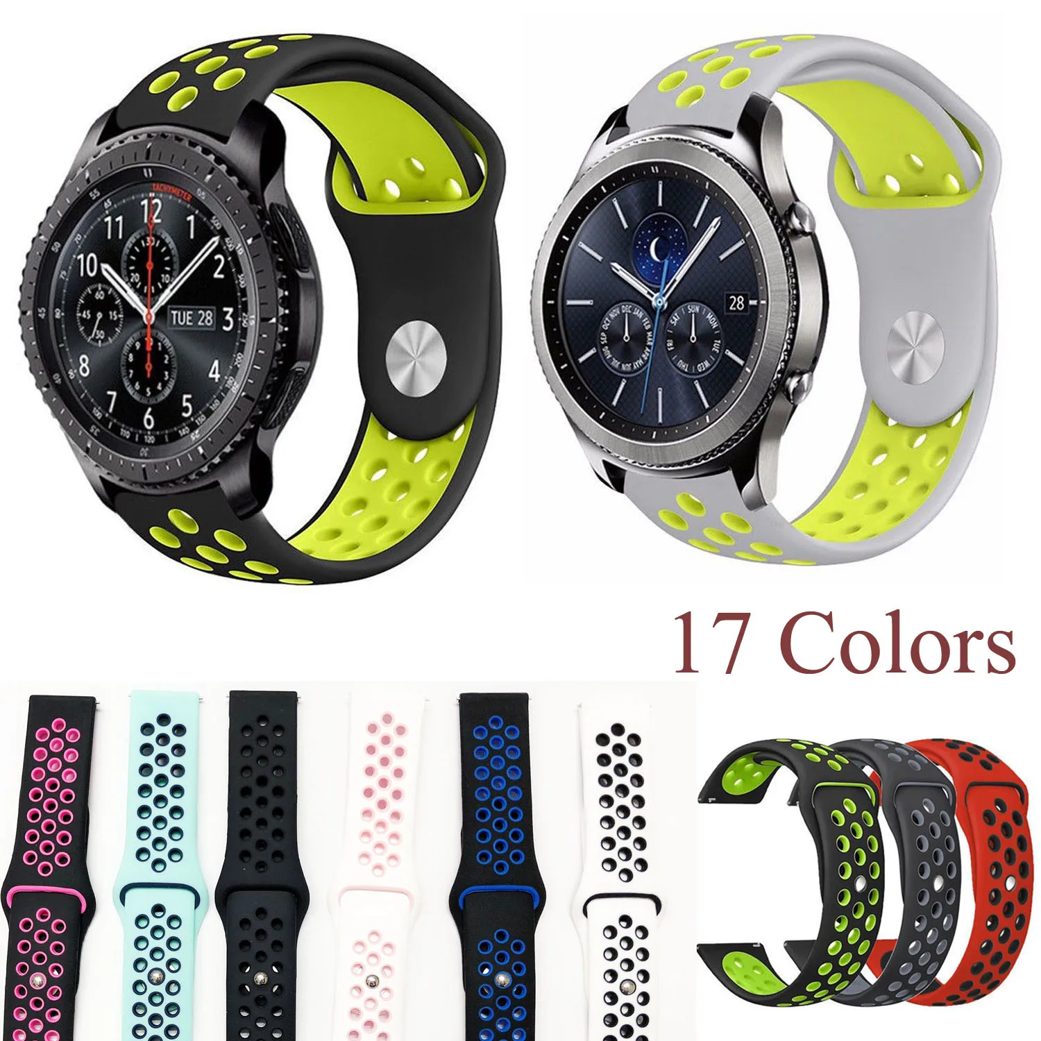 Ремешок Amazfit для Xiaomi Huami Pace Stratos 2 Band 22 мм дышащий спортивный силиконовый браслет 17