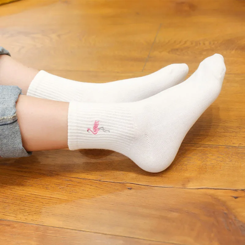 Обувь в японском стиле Харадзюку на Милая рубашка с изображением фламинго