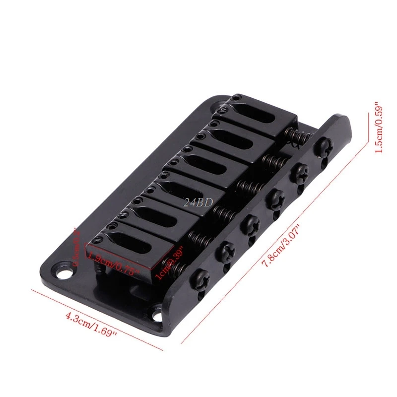 Guitar 6 String Metal Hardtail Bridge Black For Electric With Screws New | Спорт и развлечения
