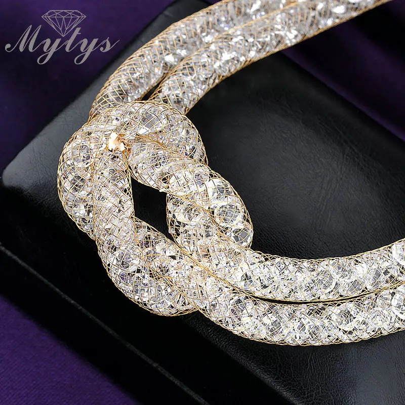 Mytys двойной цепной сетчатый браслет белого золота и GP проволочной сетки 2 слоя