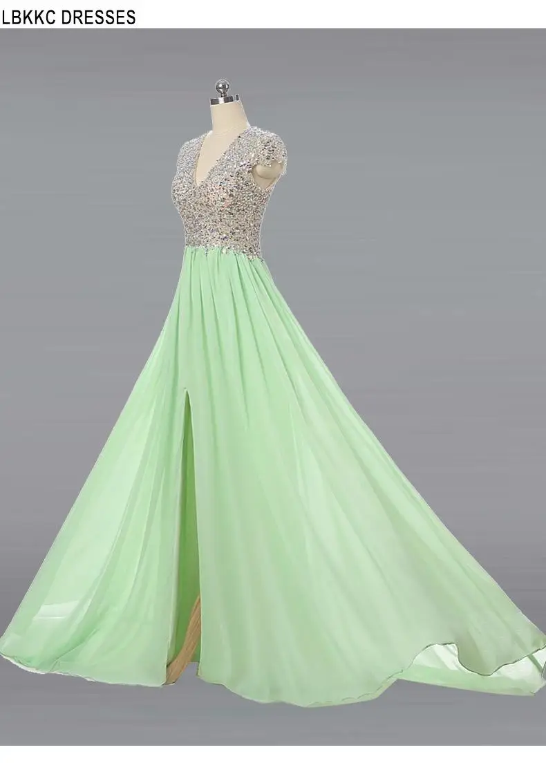 Шифоновые платья для выпускного вечера со стразами длинное платье 8 сортов