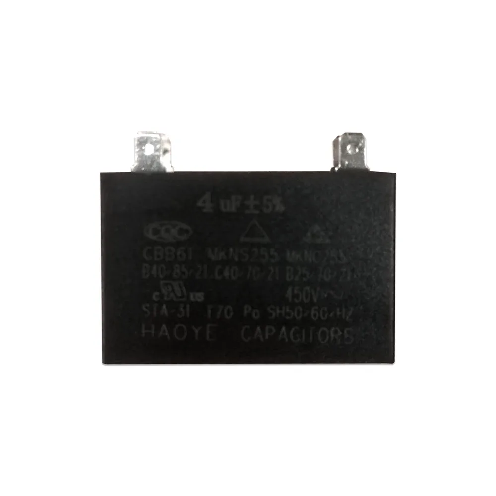 450AVC 1,5 мкФ 2 мкФ 2,5 мкФ 3 мкФ 3,5 мкФ 4 мкФ 5 мкФ 6 мкФ 8 мкФ 10 мкФ 12 мкФ прямоугольной формы кондиционер Запчасти вентилятор моторный запускаемый конденсатор с алюминиевой крышкой