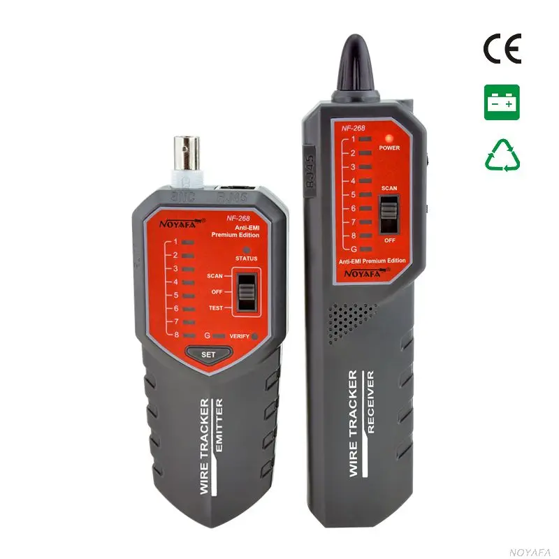 Wire Tracker Cable Tracer UTP STP RJ45 (8P4C 8P8C) RJ11 BNC Cable Tester Tone Tracer LAN Cable Wiremap