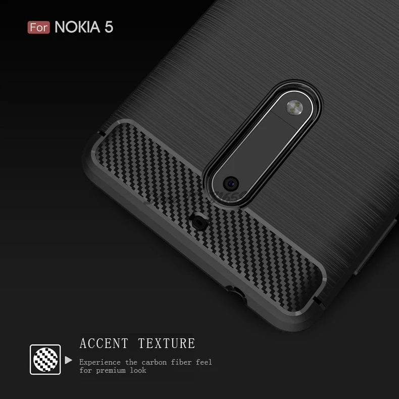 Чехол для Nokia 5 2 дюйма силиконовый мягкий ТПУ Матовый чехол из углеродного