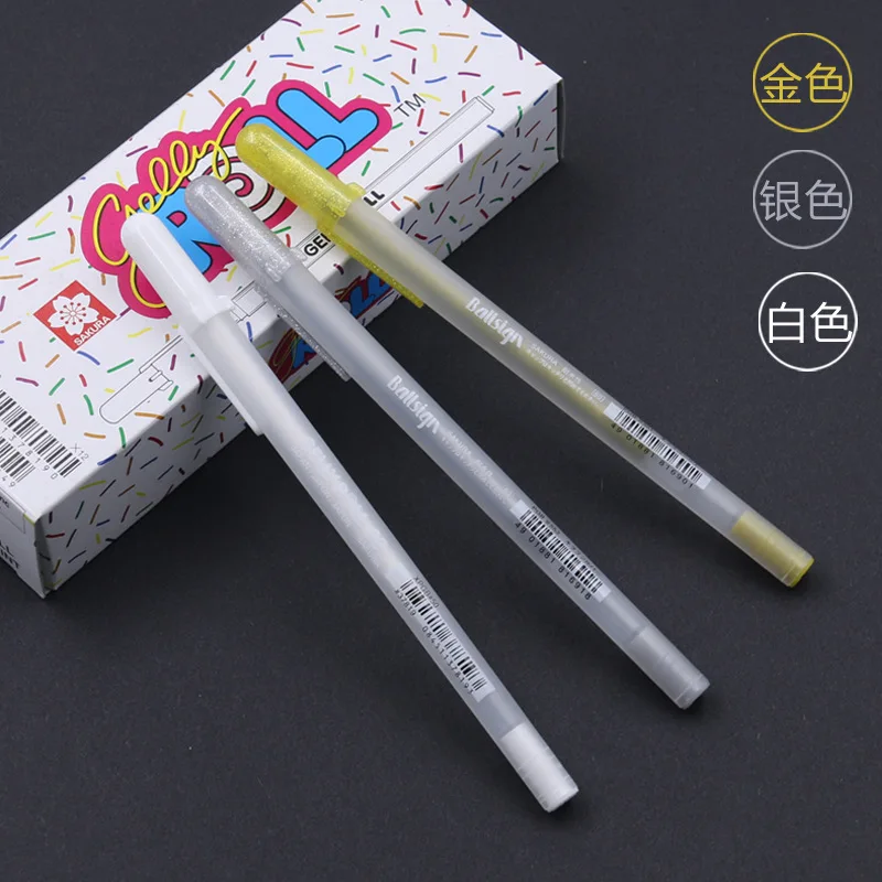 Japanese Brand Sakura WHITE Gold Gelly Roll Water Based 0.7 mm Gel Pen Painting pen made in Japan High Quality