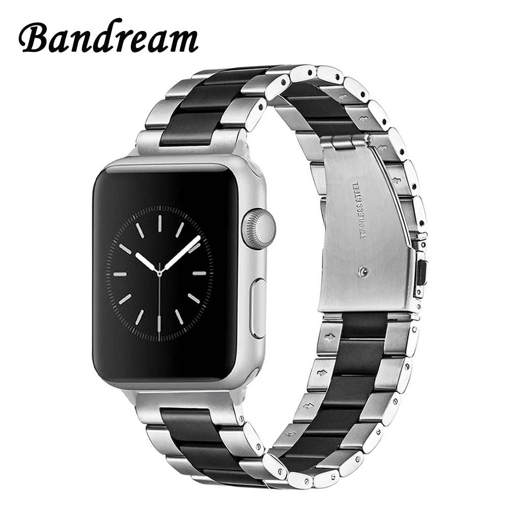 Ремешок из нержавеющей стали для iWatch SE металлический браслет наручных часов Apple