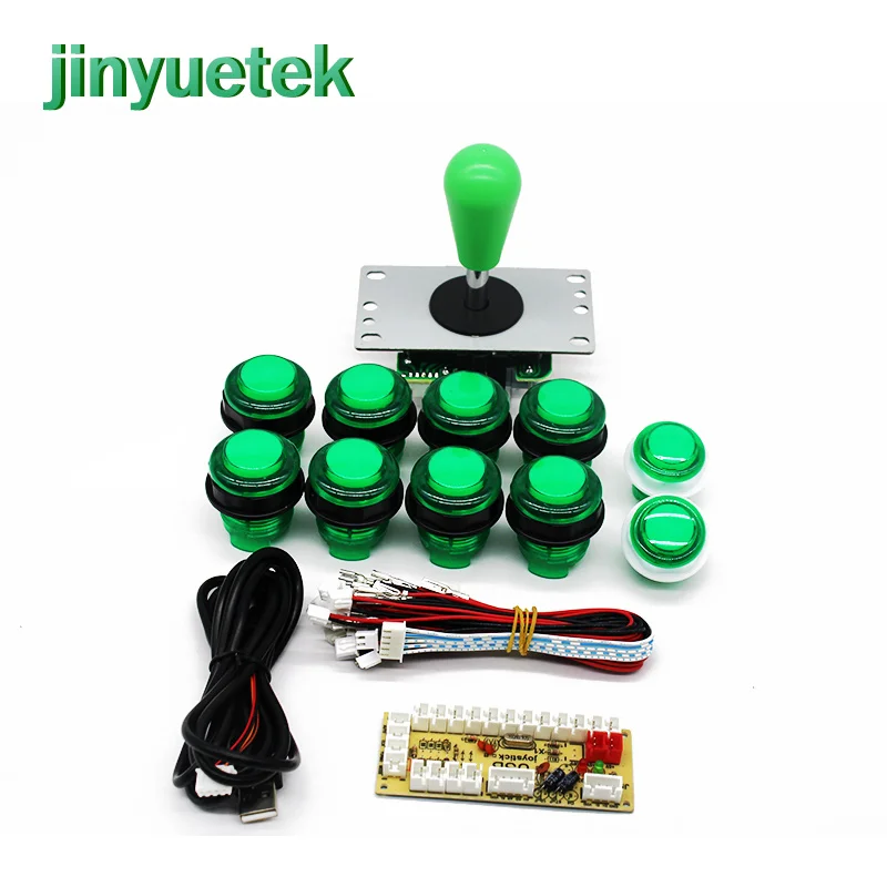 green arcade kit Аркадная машина sanwa кабинет Кнопка консоли bartop heroes 5 led комплект аркадная игра монета приемщик переключатель динамиков панель - Цвет: green arcade kit