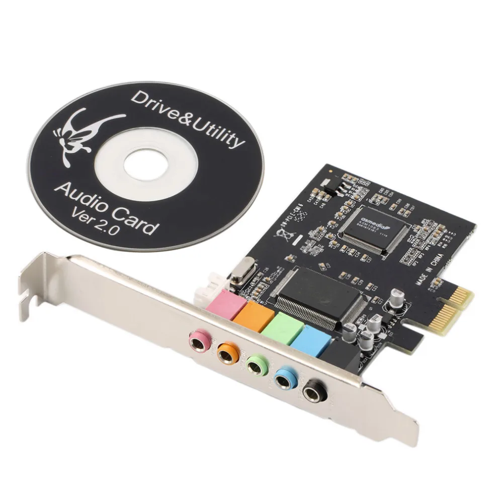 Новая звуковая карта 5 1 канала PCI-E 1ch CMI8738 чипсет аудио цифровая | Компьютеры и офис