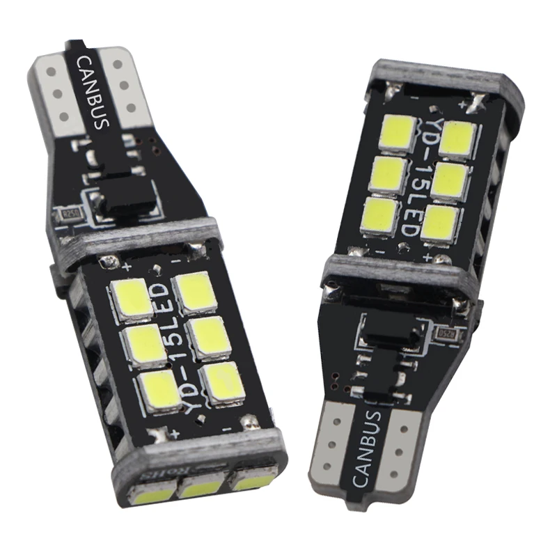 1 шт. T15 W16W WY16W 15 SMD 2835 Светодиодный CANBUS без ошибок Автомобильный задний фонарь
