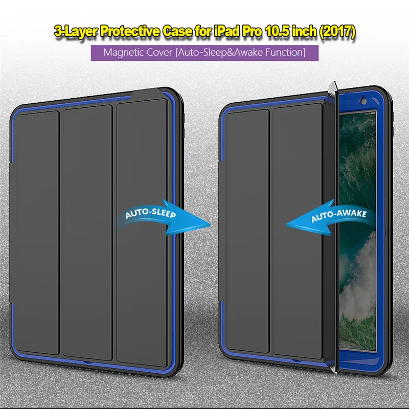 Модный чехол для iPad Pro 10 5 дюймов Чехол Funda PC + TPU PU кожаный подставка Air 2019 3 Para|Чехлы