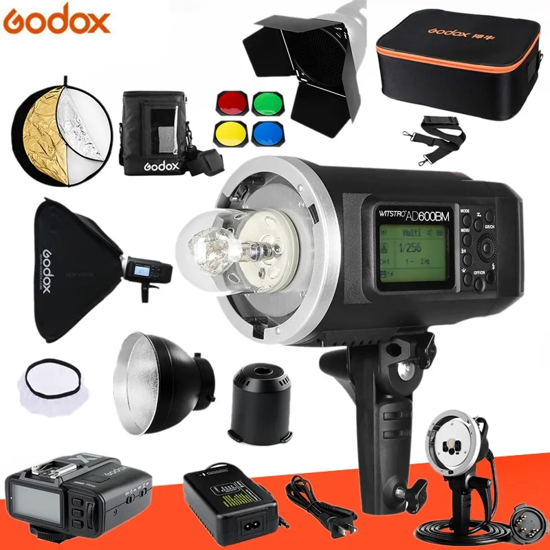 AD600BM and H600B Godox AD600BM Bowens Mount 600Ws GN87 1/8000 HSS открытый стробоскопический монолайт вспышки с X1T беспроводной триггер/3" X32" софтбокс/Подставка - Цвет: AD600BM and H600B