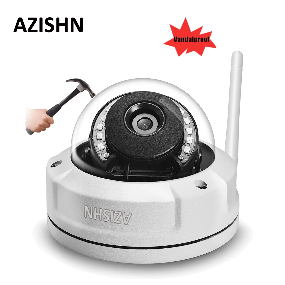 AZISHN Антивандальная 720P 960P 1080P Беспроводная IP камера видеонаблюдения P2P датчик
