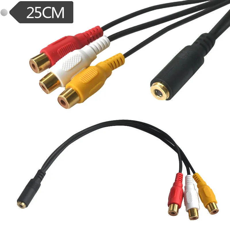 3 5 трехполюсный гнездо для 3RCA гнездовой разъем кабель AV DC3.5 аудио видео Лотос